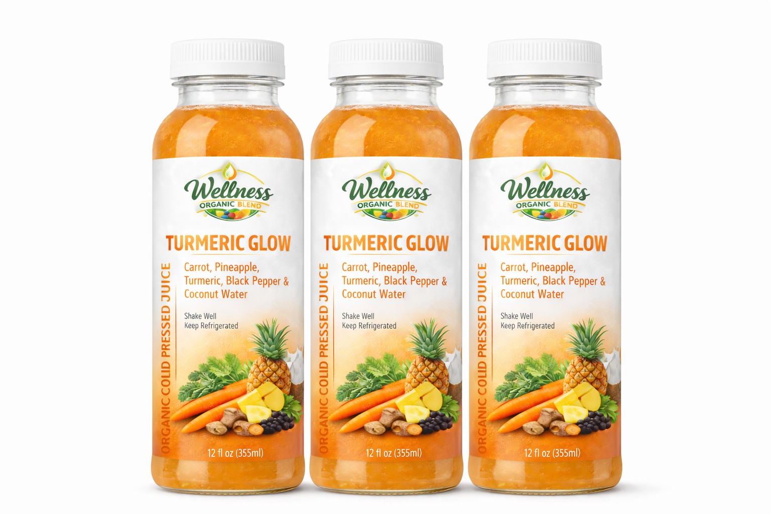 wellness blend 3 new turmeric glow bottles TURMERIC GLOW - Image 1