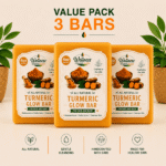 Turmeric Glow Bar Soap 3-Pack (4oz Each) | Natural Handmade Soap for Face & Body | Brightening & Gentle Cleansing