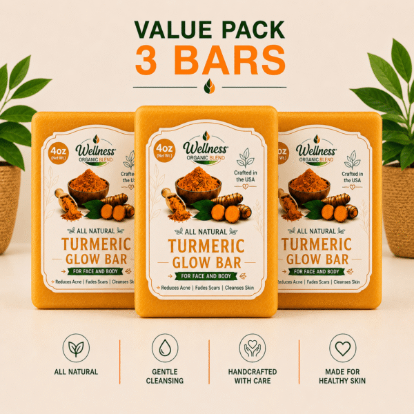 admin-ajax Turmeric Glow Bar Soap 3-Pack (4oz Each) | Natural Handmade Soap for Face & Body | Brightening & Gentle Cleansing - Image 1